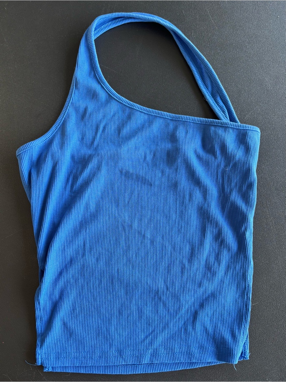 SHEIN Royal Blue One-Shoulder Ribbed Tank